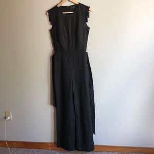 J. Crew black linen lined Resume jumpsuit size 2 Tall